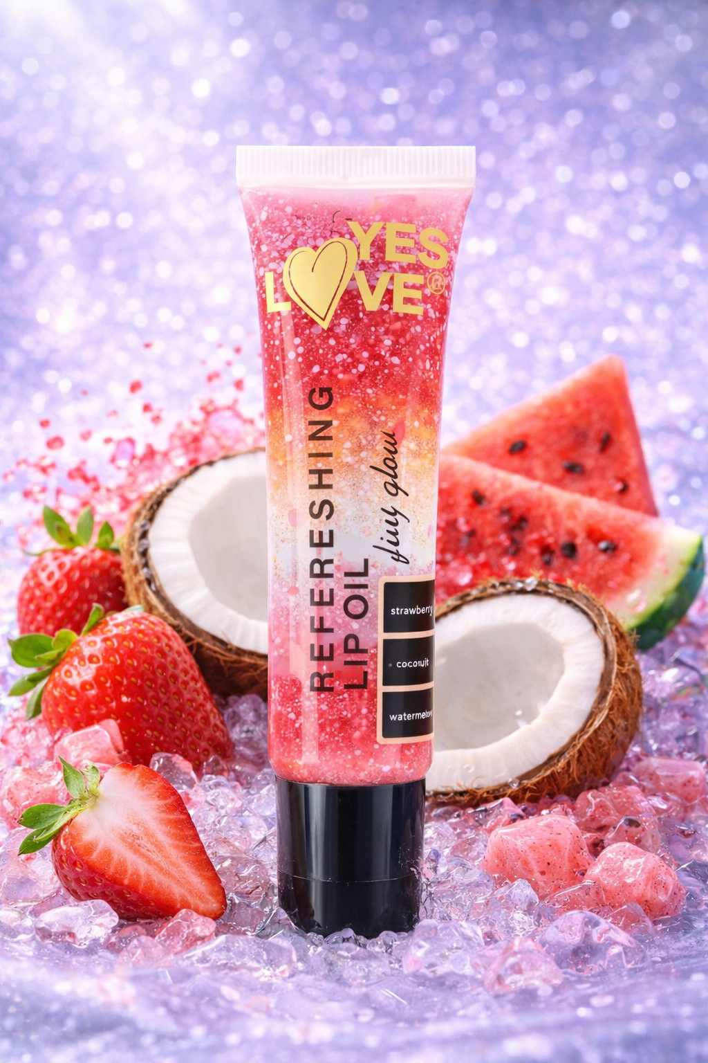 Gloss lèvres fruité – effet glossy & hydratation (Fraise, Coco, Pastèque) ✨